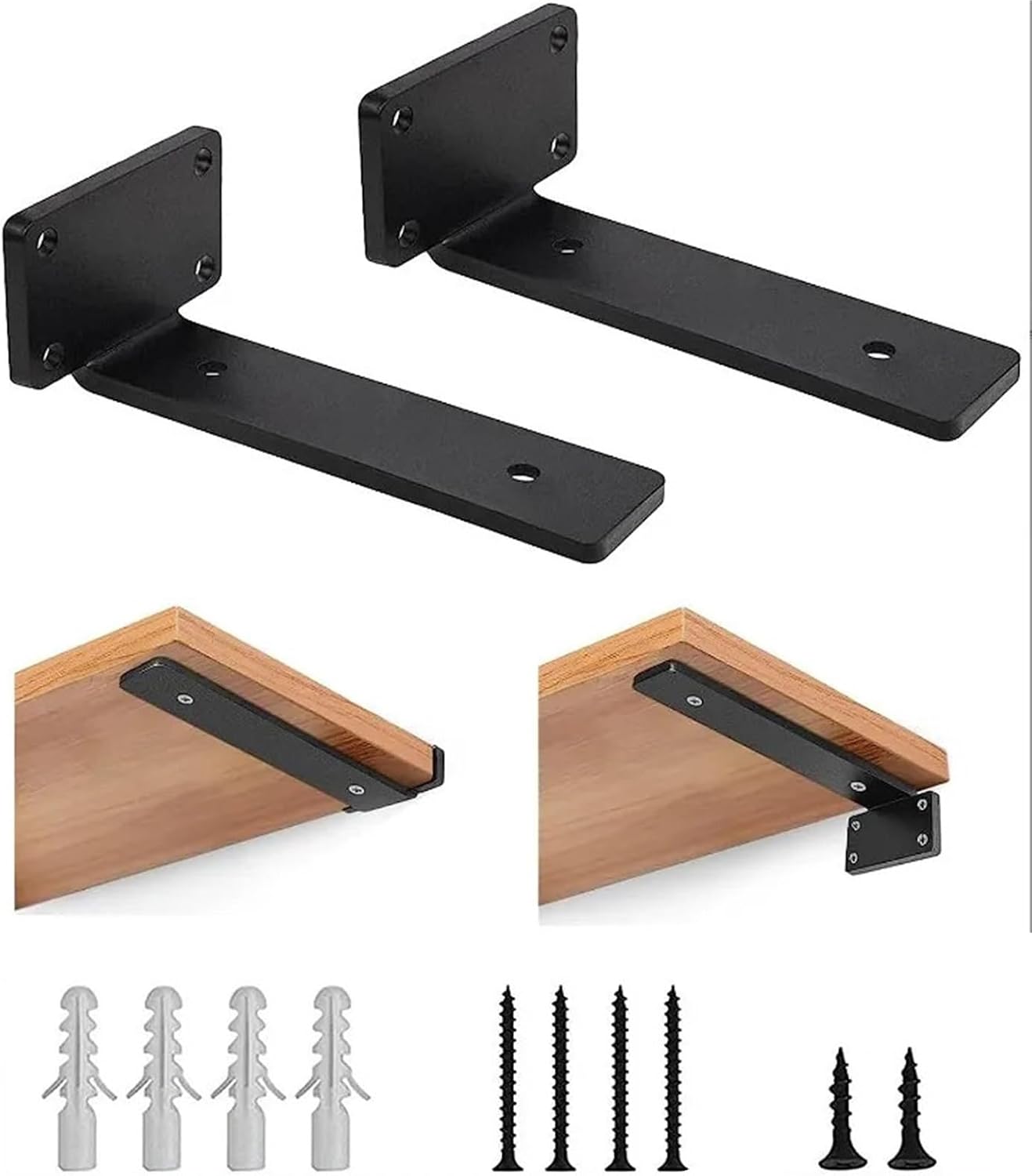 4-teiliges Set Schwebender Regalträger, Dreieckige Wandregalhalterungen, Robuste Wandregale, 15 Cm