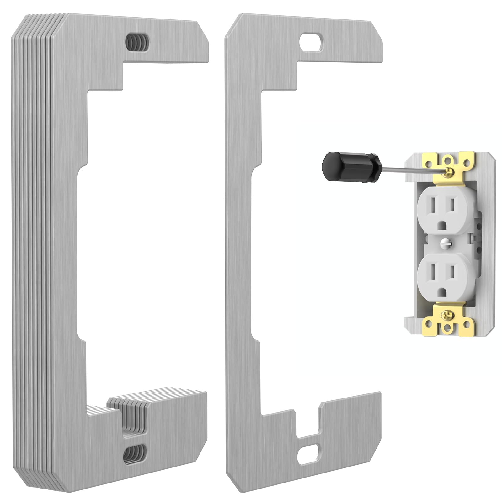 10-teiliges Set, Wandplattendichtungen, Steckdosendichtungen, Metallscheiben Zur Reparatur Von Steckdosen, Zur Befestigung Von Losen Steckdosen Und Elektroverteilerkästen.