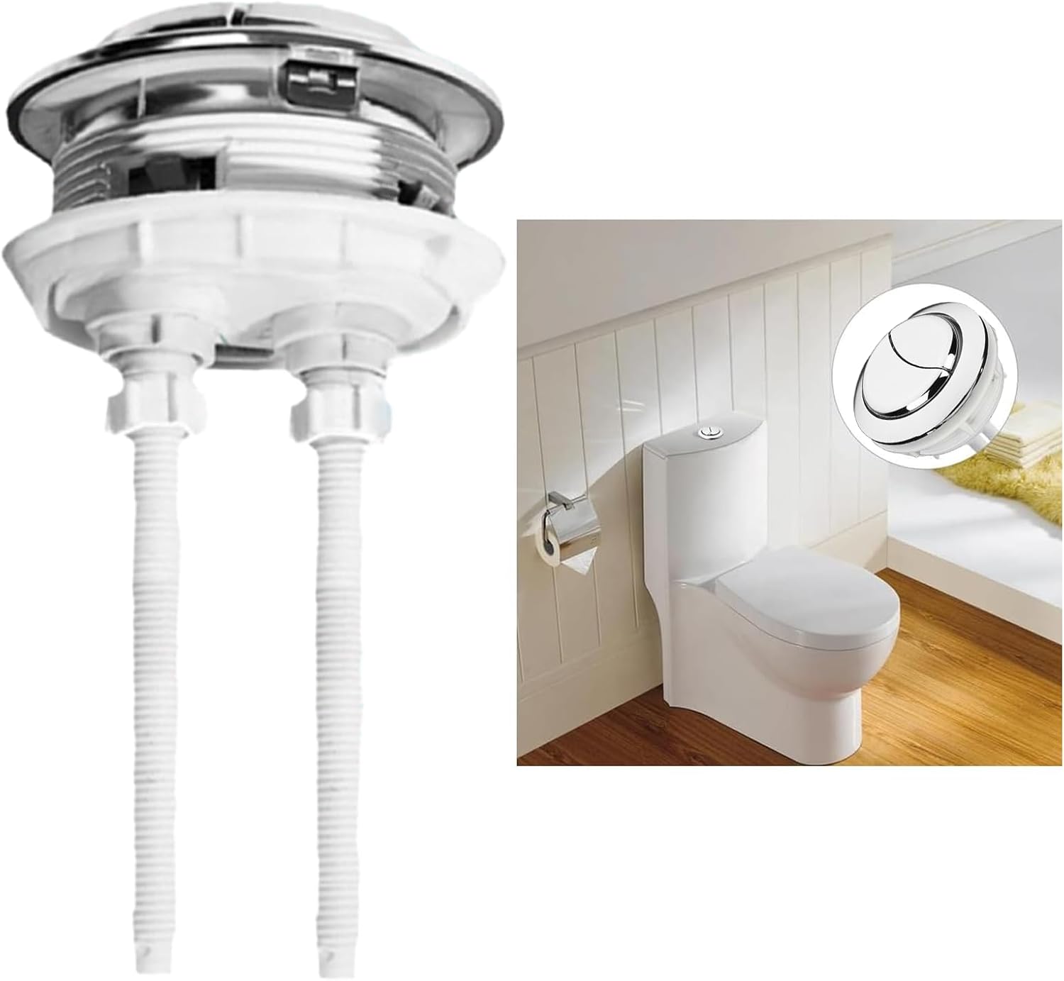 48-mm-toilettenspülknopf, Doppelspülknopf, Toilettenspülknopf-austauschset, Gewindedurchmesser