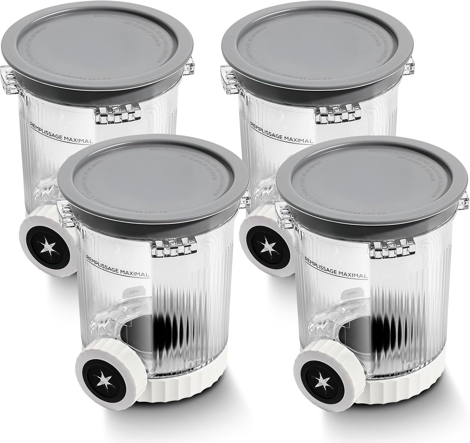 4-teiliges Ersatz-aufbewahrungsbehälter-set Für Eismaschinen Der Ninja Nc700 701 Serie, Zubehör Für Eismaschinenbehälter Und -becher, Spülmaschinenfest.
