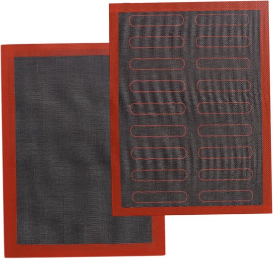 2er-pack 40 X 30 Cm Schwarze Silikon- Und Fiberglas-antihaft-back- Und Ofenmatten