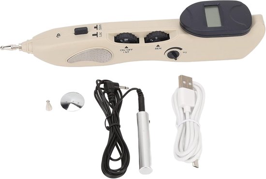 Wiederaufladbarer Akupunkturstift – Meridian-massagegerät – Tragbarer Elektrostimulationsstift Mit Elektrodenpflastern – Manuelles Akupunkturpunkt-massagegerät.
