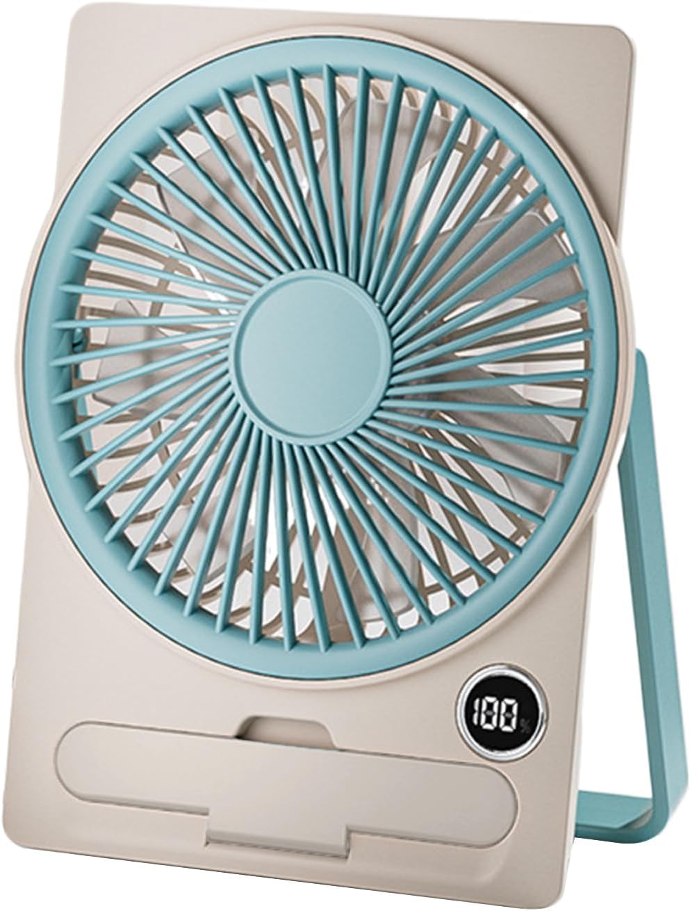 Mini-tischventilator, Wiederaufladbar, Tragbar, Usb-anschluss, Elektrisches Kühlgerät, Kompakt, Leise, Blau – Ideal Für Büro, Studentenwohnheim, Küche, Schlafzimmer