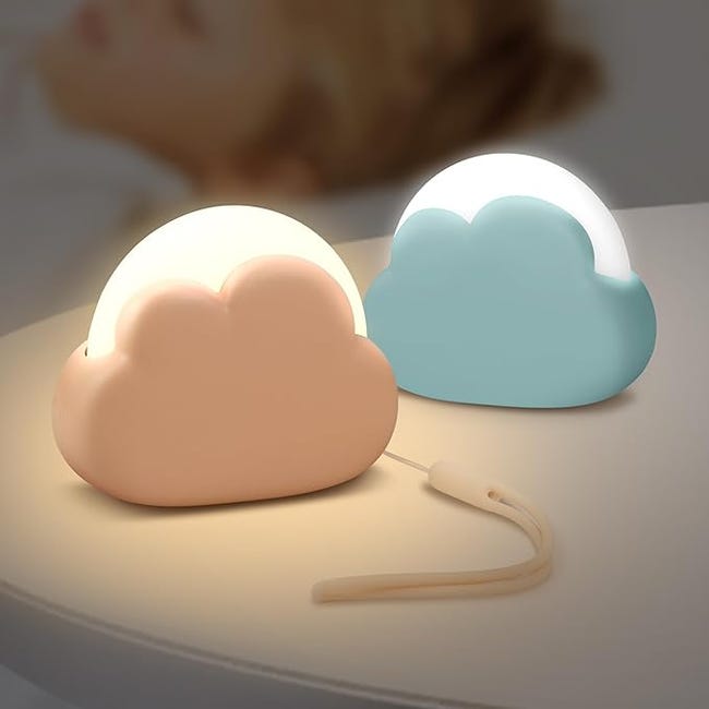 Wiederaufladbares Baby-nachtlicht, Zweiteiliges Wolkenförmiges Stilllicht-set, Dimmbare Led-babyzimmerleuchte