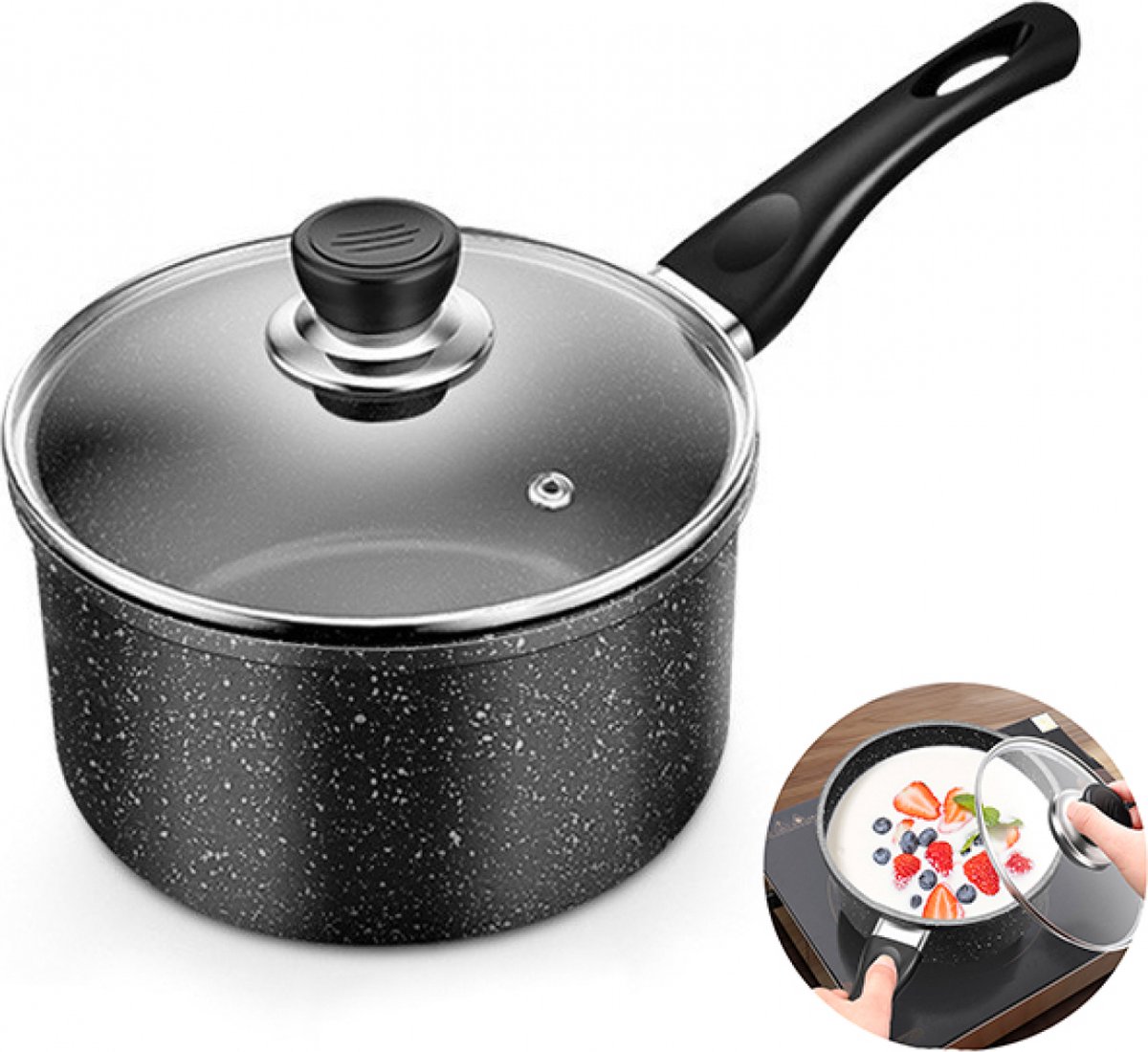 16 Cm Antihaft-bratpfanne Mit Deckel, Dampfventilen Und Pfas-freiem Induktionsboden
