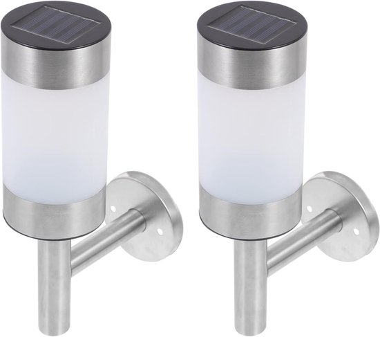 2 Stück Led-solar-wandleuchten Aus Edelstahl Für Den Außenbereich, Geeignet Für Garten, Hof, Wege Und Zäune, Zur Dekoration Und Als Sicherheitsleuchten Mit Sensor
