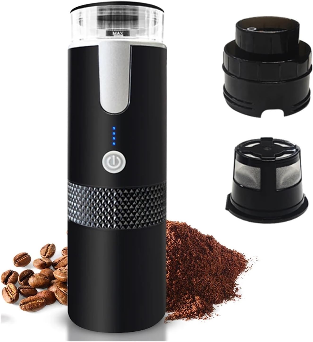 Tragbare Kaffeemaschine, Tragbar, Schwarz, Für Camping, Mit Akku, Tragbare Espressomaschine, Perfekt Für Campingausflüge