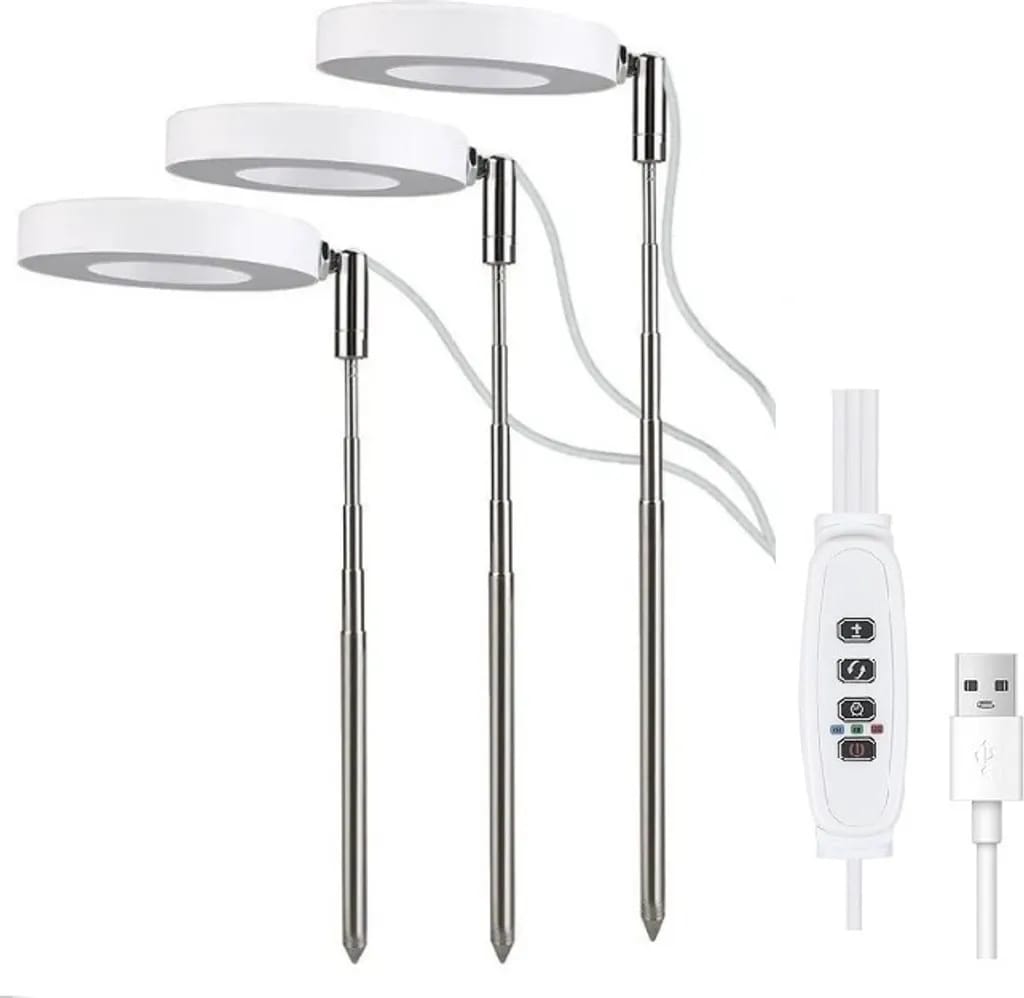 Einziehbare Led-pflanzenlampe, Vollspektrum-tischleuchte Mit Automatischem Timer Und Dimmfunktion.