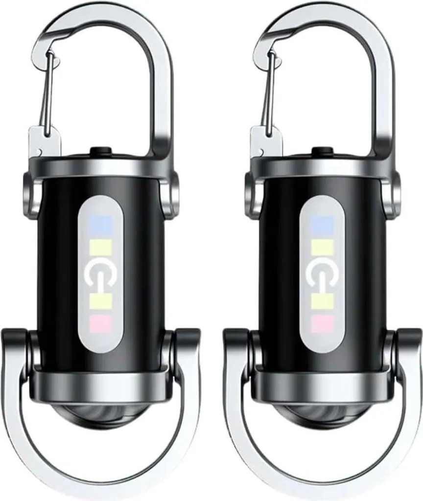 2er-pack Superhelle Mini-schlüsselanhänger-taschenlampen, Wasserdichte Led-mini-taschenlampen, Outdoor-camping-schlüsselanhänger-taschenlampen