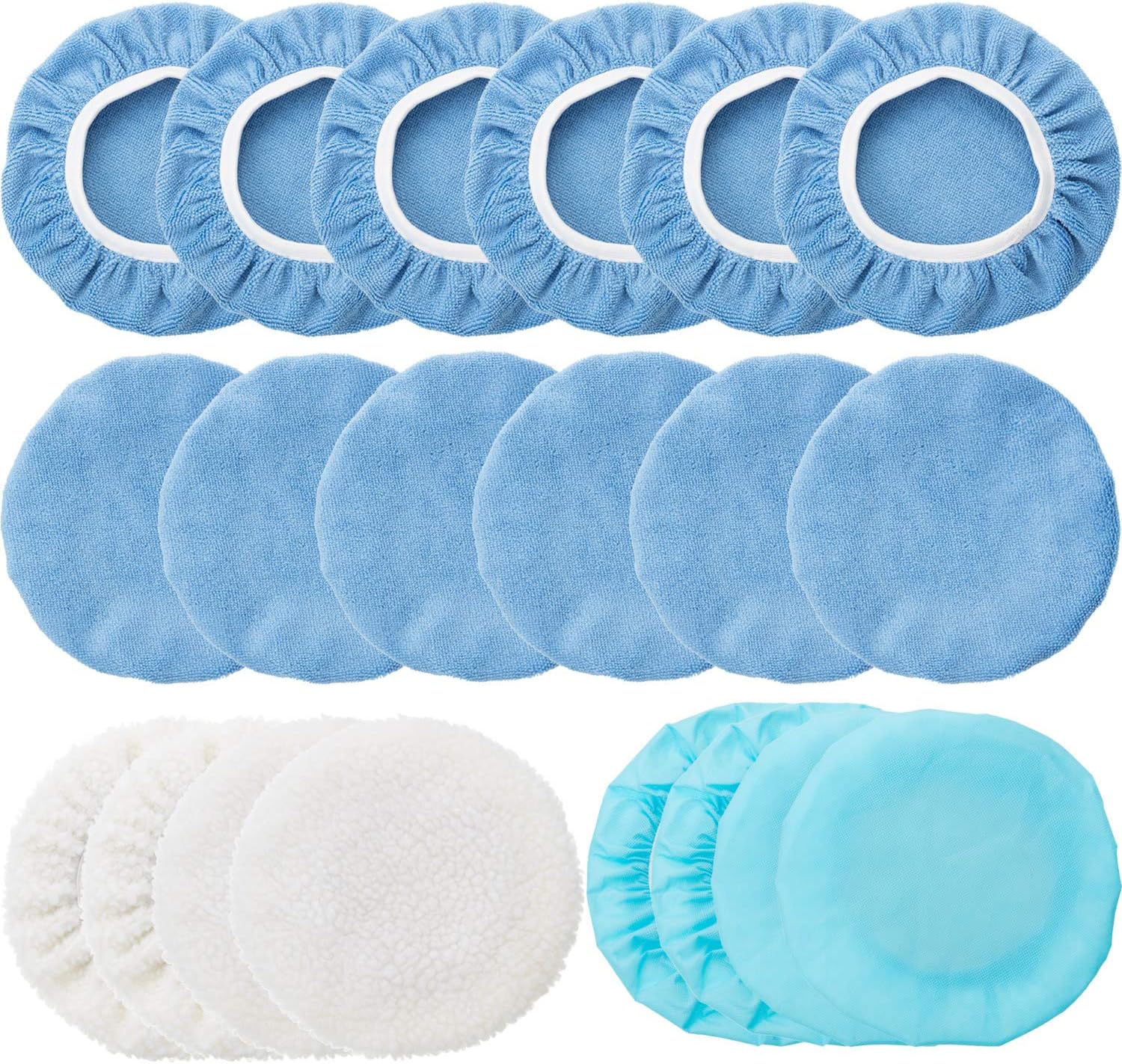 20-teiliges Set Mit Polierpads Für Motorhauben Aus Mikrofaser, Maximaler Durchmesser Der Motorhauben-polierpadabdeckung (5-6 Zoll)