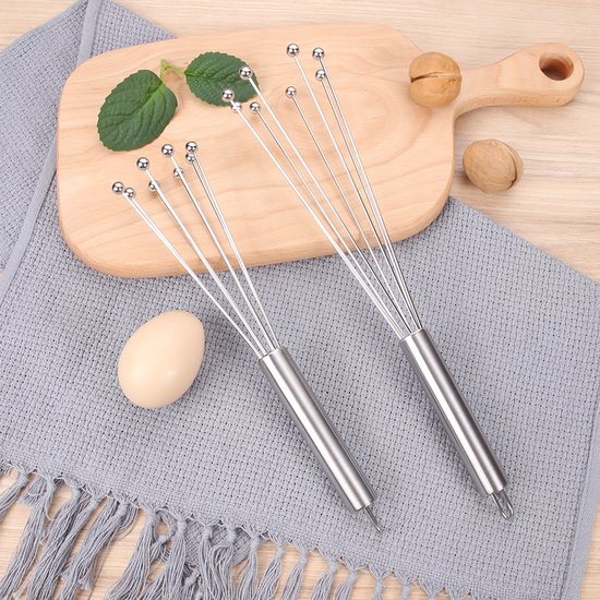 2-teiliges Edelstahl-schneebesen-set (10 & 12 Zoll) Zum Backen Und Rühren