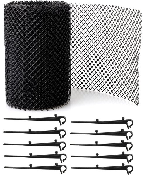 8 M X 18 Cm Schwarzes Kunststoff-dachrinnen-sicherheitsnetz Und Laubschutz
