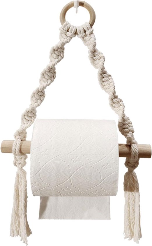 Wc-papierhalter – Vintage-toilettenpapierhalter – Wandhalterung Mit Hanfseil