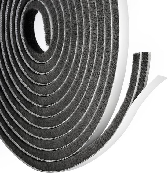 9 Mm X 15 Mm X 6 M Selbstklebende Türrahmen-bürstendichtungsleiste – Schwarz
