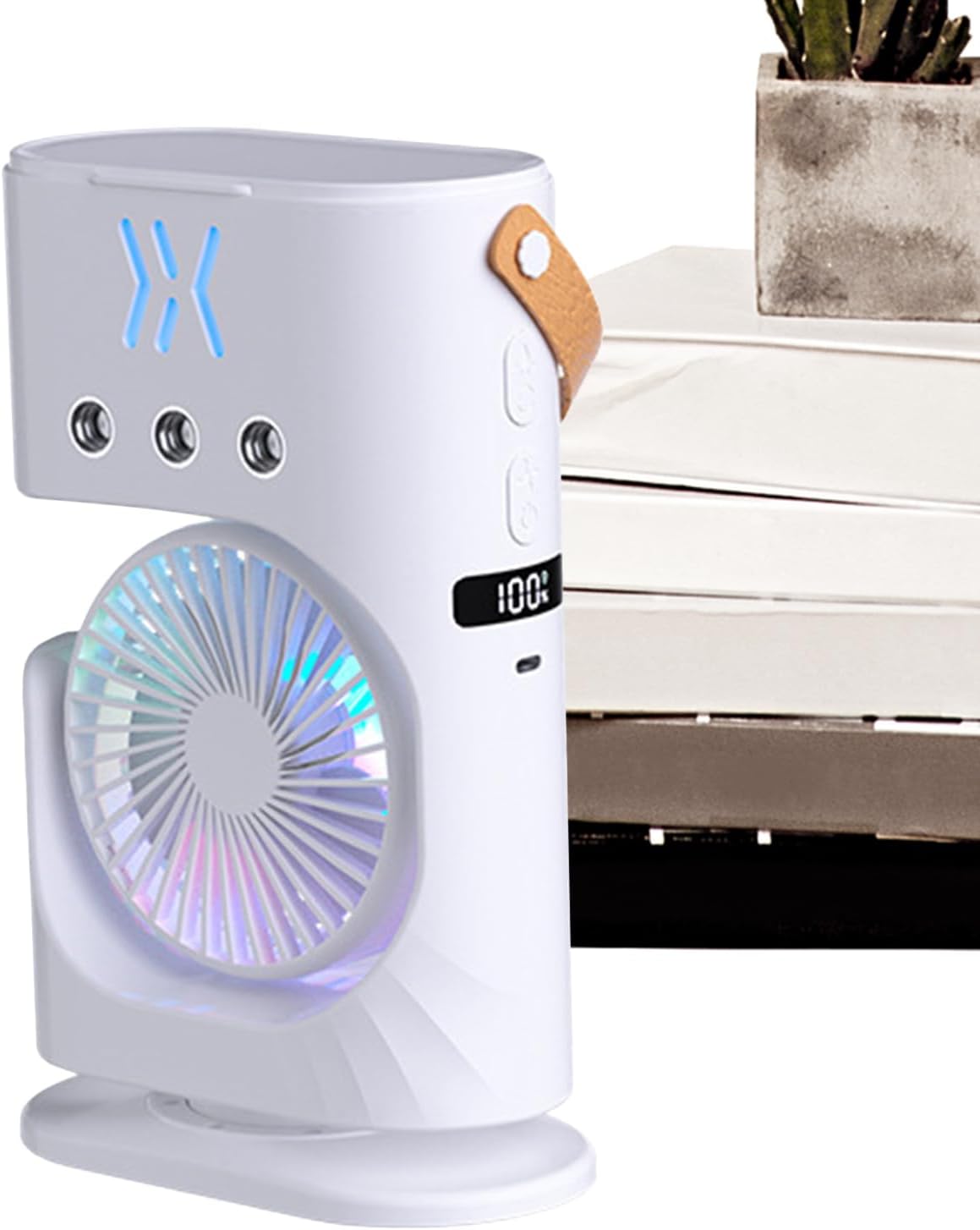 Ventilator Mit Taufunktion – Multifunktionaler Tischventilator Mit Befeuchtungsnebel Und 3 Kühlstufen, Leiser Mini-tischluftkühler Luftkühler