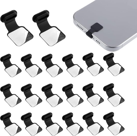 20er-packung Staubschutzkappen Für Usb-c-anschluss, Staubschutzkappen Aus Silikon Für Usb-c-anschluss, Staubschutz Für Ladeanschluss, Abdeckung Für Usb-c-anschluss, Schwarz