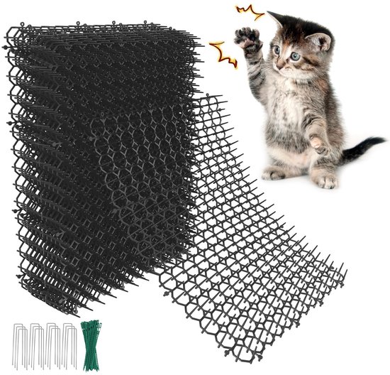 12-teiliges Set Katzenklammern Aus Kunststoff (20 X 15 Cm) – Mit 8 U-förmigen Klammern Und 20 Befestigungsteilen, Geeignet Für Den Innen- Und Außenbereich