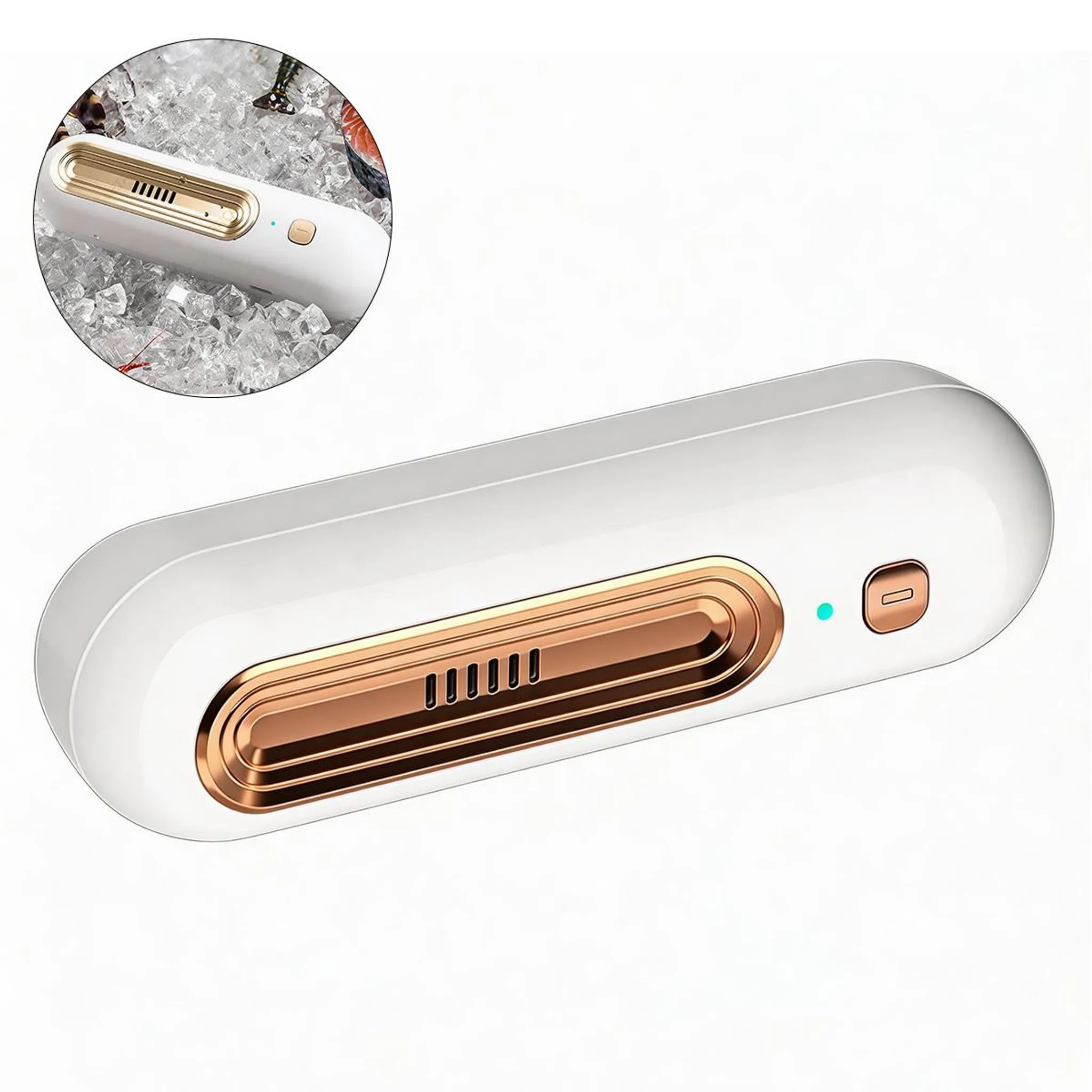Tragbarer Ozon-desodorierer, Kühlschrank- Und Schuhdesinfektionsgerät, 15 Mg Ozon, Usb-wiederaufladbar, Antibakteriell, Luftreiniger, Entfernt Gerüche (goldene Farbe).