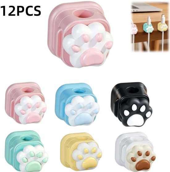 12-teiliges Magnetisches Kabelorganizer- Und Clip-set (2,2 X 2,2 X 2,2 Cm, Mehrfarbig)