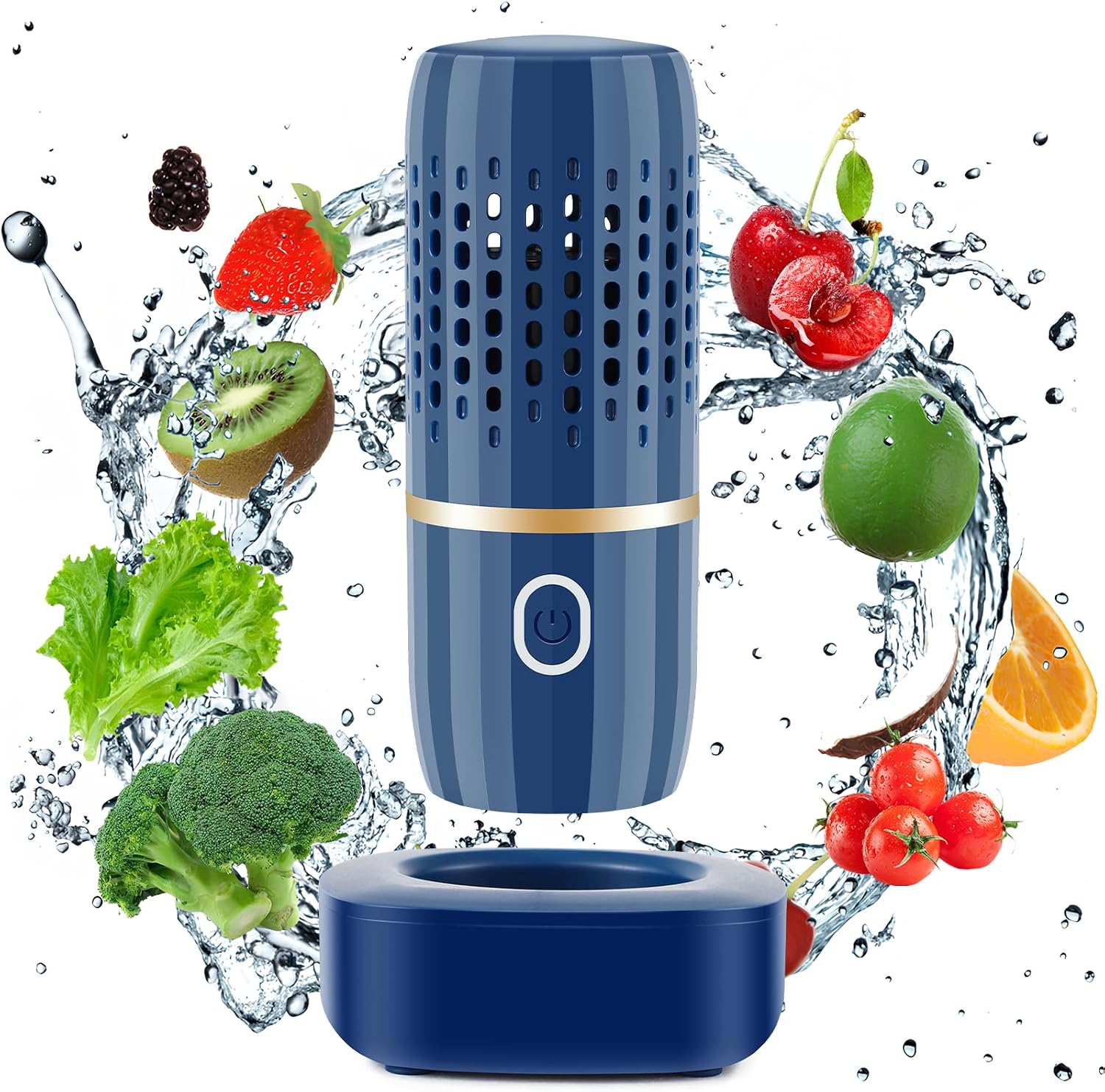 Reis, Fleisch, Getreide Und Meeresfrüchte – Blauer Obst- Und Gemüsereiniger – Kapselförmiges Reinigungsgerät Mit Oh-ionen-reinigungstechnologie