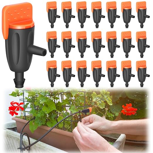 50-teiliges Tropfbewässerungssystem, Einstellbarer Durchfluss, 0,64 Cm Schlauch, Bewässerungssystem Für Gartensukkulenten, (4-7 Mm) Bewässerungssysteme