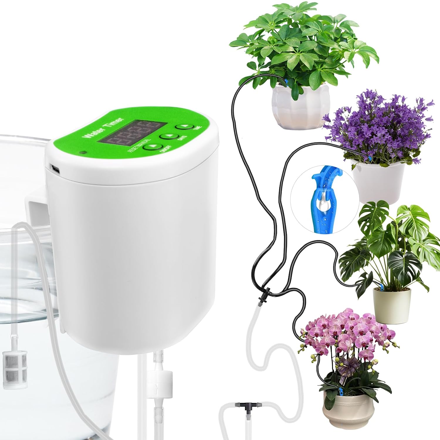 Automatisches Pflanzenbewässerungssystem – Tropfbewässerungsset Zur Bewässerung Von Bis Zu 12 Topfpflanzen, Ideal Für Zimmergärten, Balkone Und Parks Im Freien.