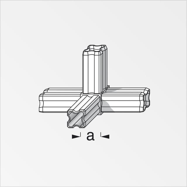 Knotenverbinder 23,5 mm weiß 4 Zapfen Kunststoff Verbinder Eckverbinder - Alfer