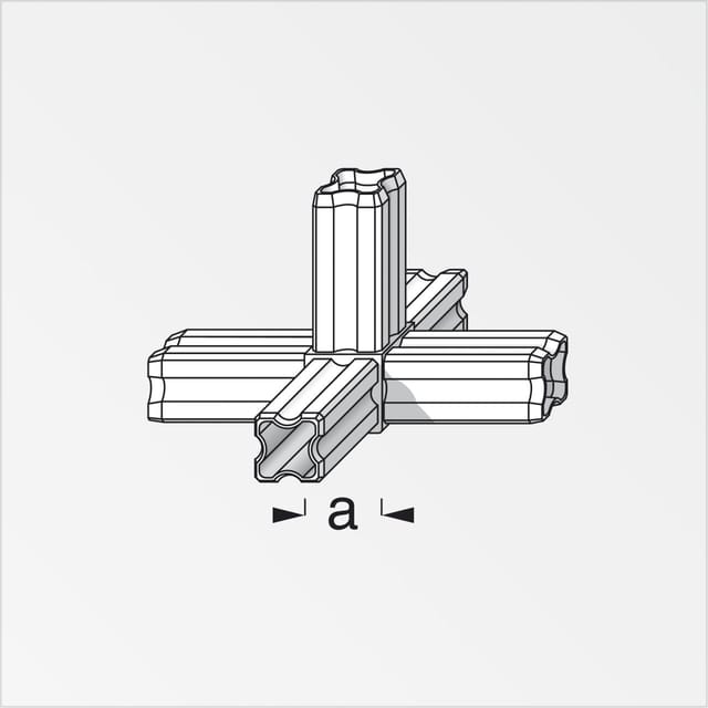 Knotenverbinder 23,5 mm weiß 5 Zapfen Kunststoff Verbinder Eckverbinder - Alfer