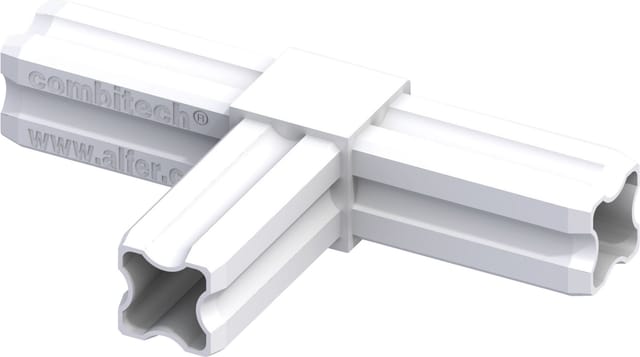 Alfer - T-Verbinder 23,5 x 23,5 mm weiß 3 Zapfen Kunststoff Verbinder