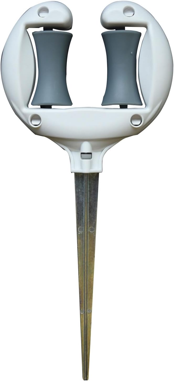 Robuste Gartenschlauchführung Mit 360° Leichtgängiger Rolle Und Metallspitzen (weiß)