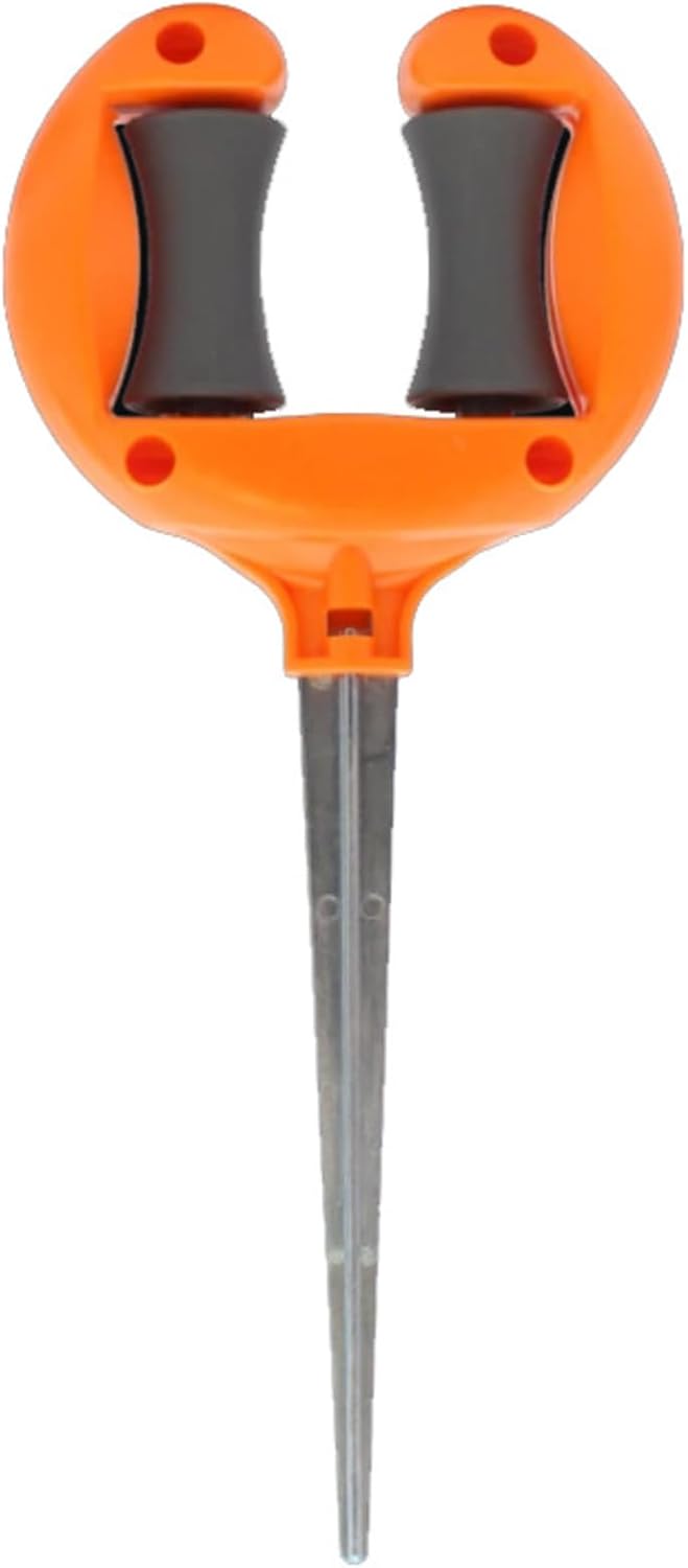 Robuste Gartenschlauchführung Mit 360° Leichtgängiger Rolle Und Metallspitzen (orange)