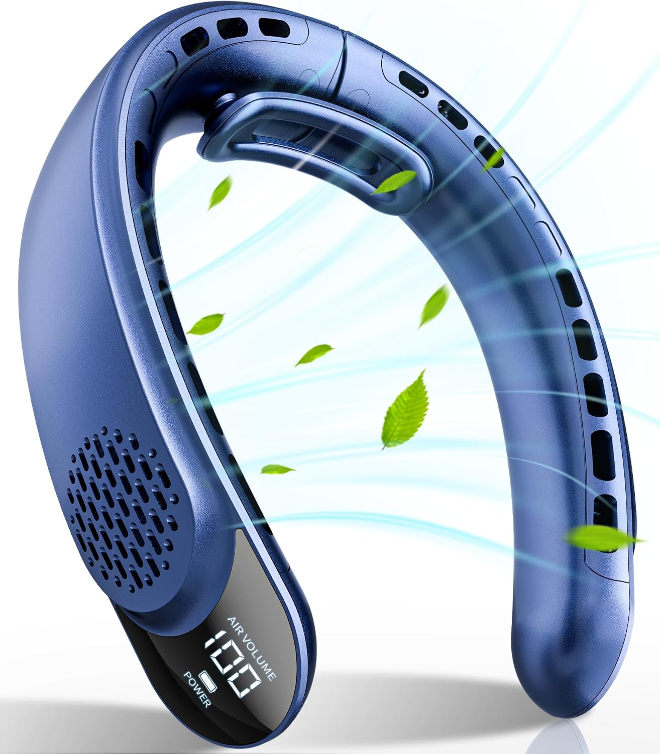 Led-display, 3 Geschwindigkeitsstufen Und Usb-c-anschluss – Ideales Geschenk Für Frauen, Tragbarer Nackenventilator (wiederaufladbar) – Kühlender Nackenventilator, Für Männer, Reisen Und Sport –