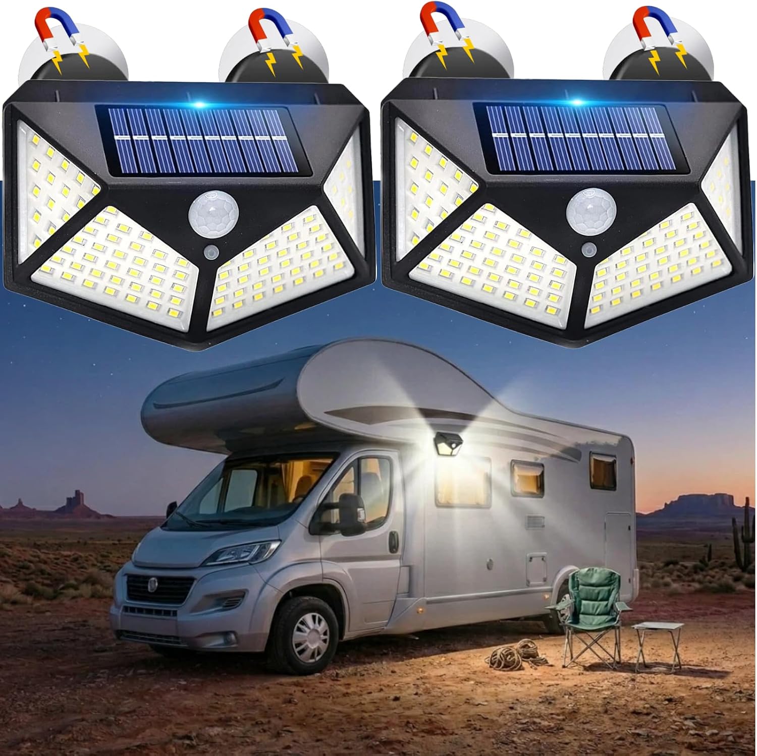Beleuchtungsladung 2 – Set Für Und Mit Größe Solar-camperleuchten Bewegungssensor Markise Outdoor-camper Kompakter Magnetischer Eingang Mehrere