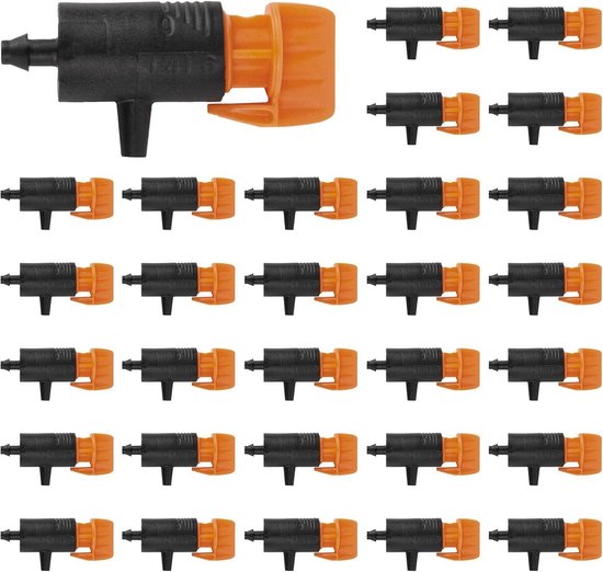Tropfschlauchdüsen – Mikro-bewässerung – Pflanzenbewässerung – Regulierter Wasserdurchfluss – 30er-pack – Schwarz Und Rot