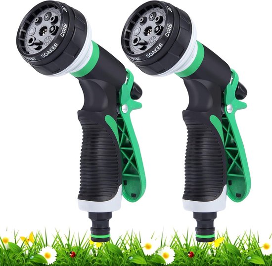 2-teiliger Gartensprenger – 8 Modi – Multifunktionaler Gartensprenger – Kunststoff – Komfortabel – Autowäsche – Rasen.