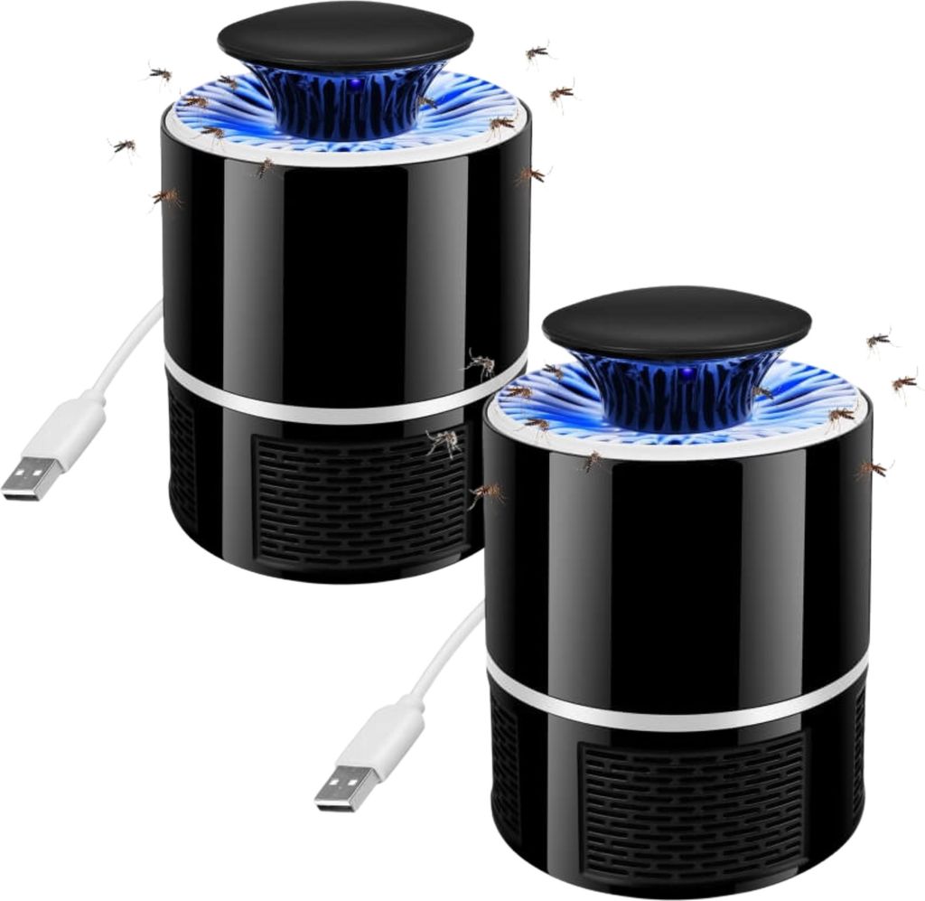 Tragbare Usb-led-lampe Zur Mückenabwehr (2er-pack), Mückenfalle, Insektenvernichter, Schwarz.