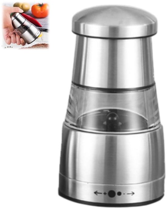 Mühle – Pfeffermühle – Gewürzbehälter – Manuelle Mühle – Küchenhelfer – Geeignet Zum Kochen – Silber – 6,5 X 11,5 Cm