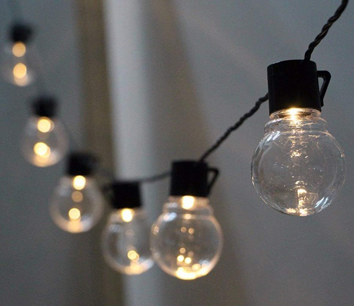 Solar-lichterkette Mit Kugeln – 16 Sockel – 20 Helle Lichter – Wasserdicht – Warmweiß – Für Garten, Terrasse, Hochzeit Und Party