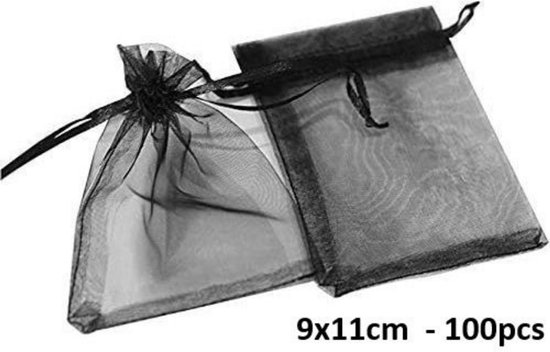 Schwarze Organzabeutel – 9 X 11 Cm – 100 Stück Pro Packung – Geschenkverpackung – Schmuck – Party – Dankeschön-geschenk