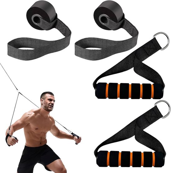 Widerstandsbandgriffe, Zugseil, 2 Türanker Zur Befestigung Des Seils, Stabile Stahlseilzugmaschine, Fitness, Training, Krafttraining
