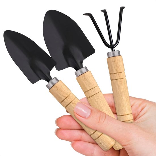 Mini-gartengeräte-set, 3-teilig, Gartengeräte Für Kleine Gärten, Ideal Für Hobbygärtner, Leicht Und Robust, Perfekt Für