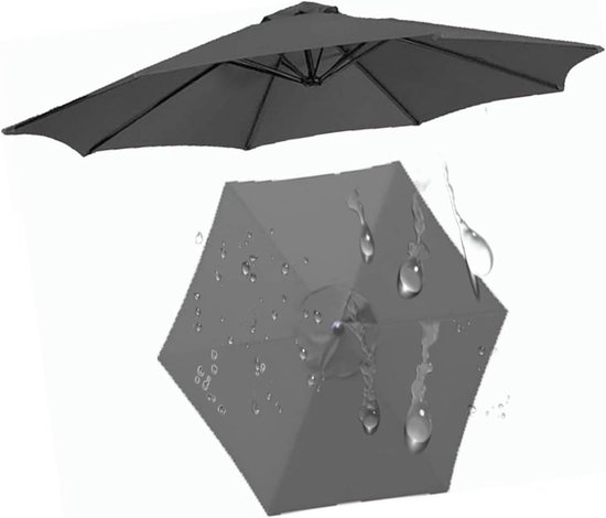 Ersatz-sonnenschirmbezug – Austauschbare Sonnenschirmhülle – Schützt Die Terrasse – Für 6- Oder 8-armige Sonnenschirme – 2,7 M – Grau