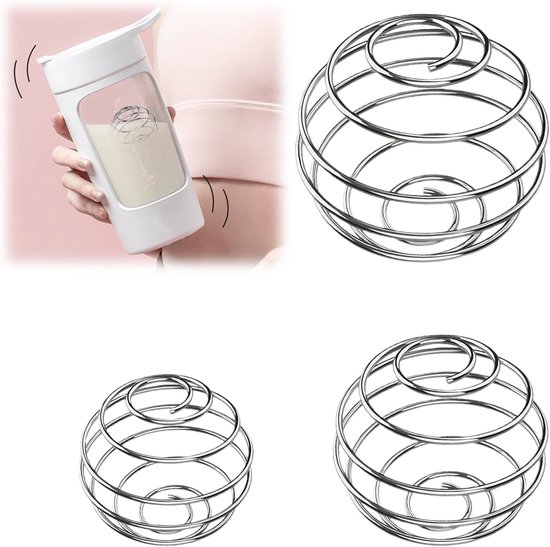 3-teiliges Anti-klumpen-mixer-set: Flaschenmixer, Schneebesen, Edelstahl-mixkugel, Protein-shaker-becher Für Mixgetränke