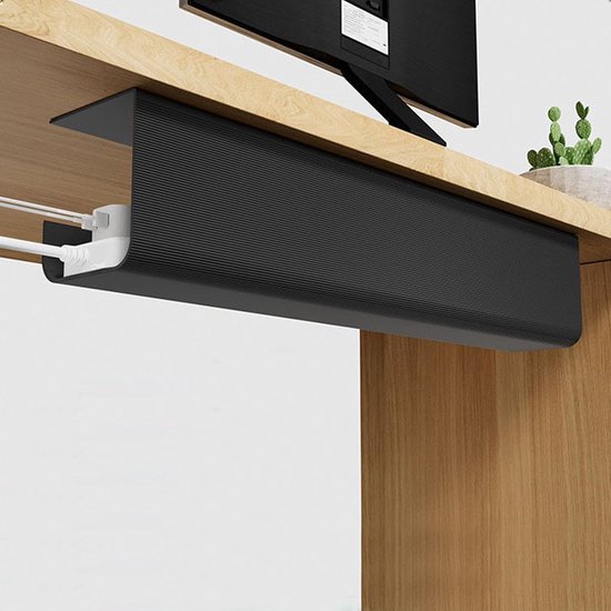 Kabelmanagement-schublade Für Unter Den Schreibtisch, Tragbarer Pvc-organizer Für Kabel Und Steckdosenleisten, 10 X 8,5 X 40 Cm, Schwarz