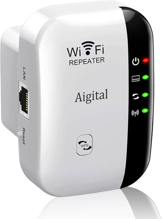 Wlan-extender/repeater (300 Mbit/s, Ethernet-anschluss, Wps, Ap-modus, Kompaktes Design, Schaltbare Led, Kompatibel Mit Allen Wlan-geräten), Weiß