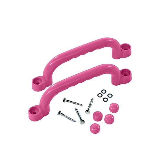 Klettergerüst-handläufe Für Kinder (2er-pack), Aus Robustem Pp-kunststoff, Leuchtende Farben, Griffig, Für Spielplätze Im Innen- Und Außenbereich, Treppen (rosa).