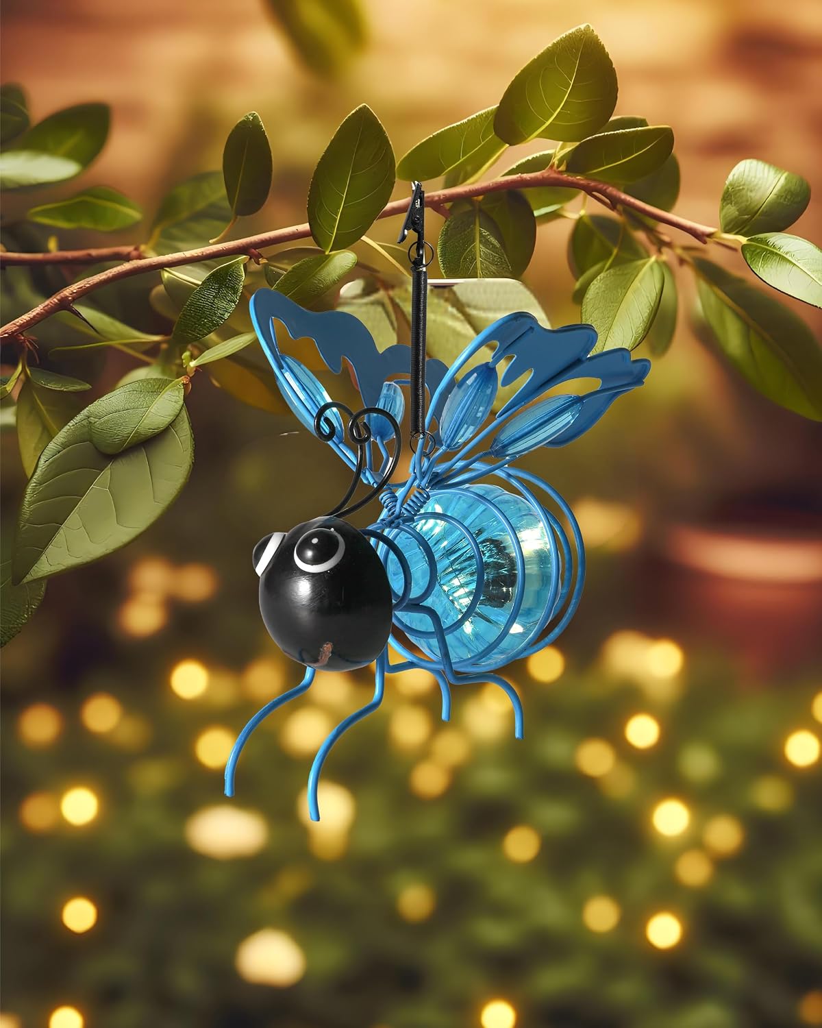 Solarbetriebene Hängebeleuchtung Für Den Außenbereich Zur Weihnachtszeit Im Garten, Auf Der Terrasse Oder Der Veranda (blau), Beleuchtete Außendekoration