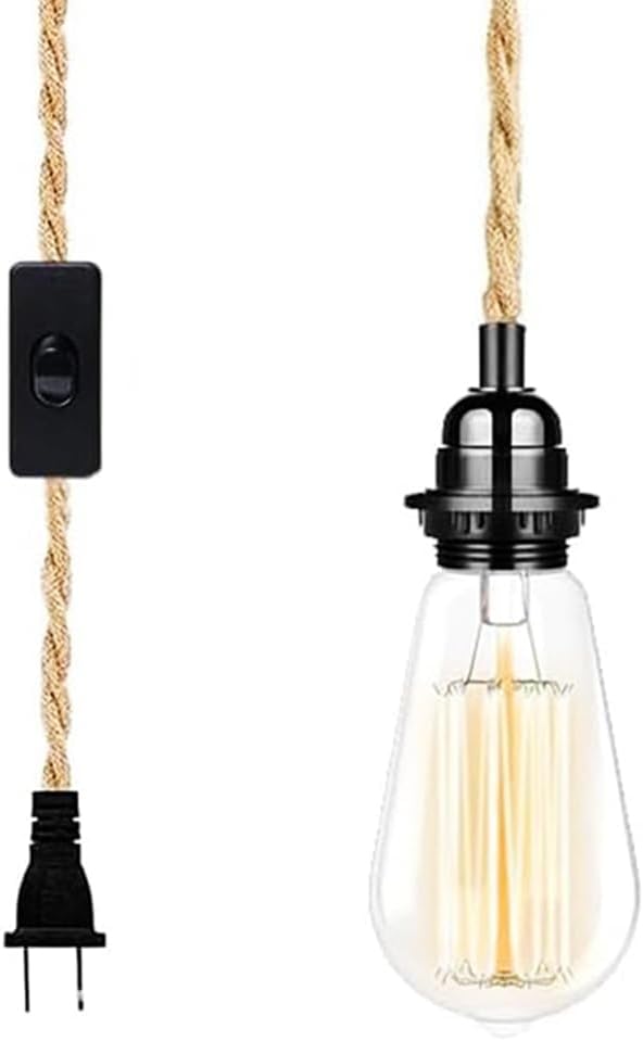 Industrielle Pendelleuchte Mit 4,5 M Langem Kabel – Steckermodell – Mit Schalter – Landhausstil – Geeignet Für Küche, Kücheninsel, Schlafzimmer Und Wohnzimmer
