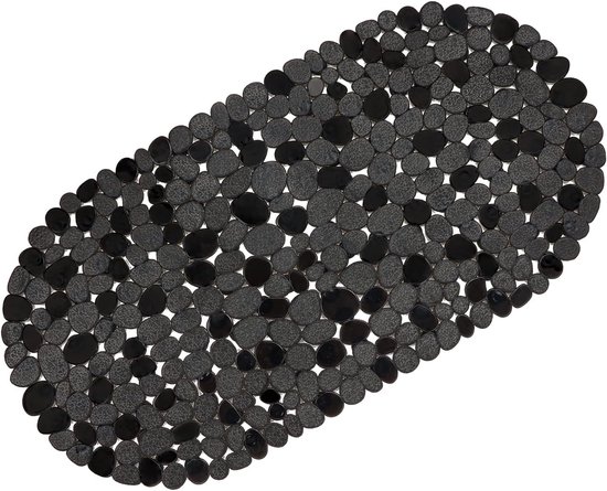 Schwarze, Rutschfeste Badematte Mit Saugnäpfen, 68,7 X 35,6 Cm