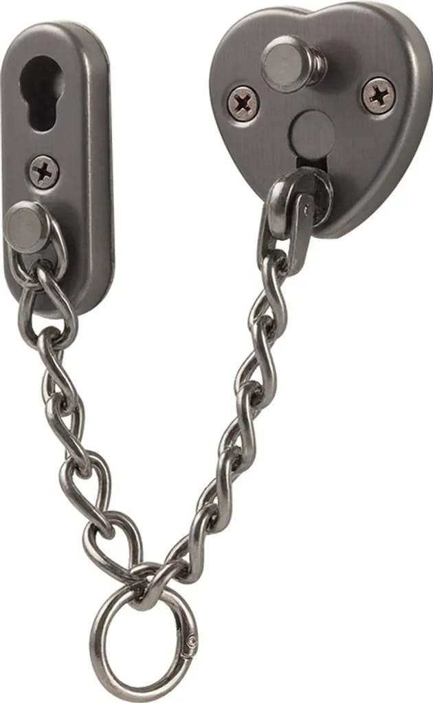 Herzförmige Türschlosskette Aus Grauem Edelstahl